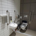 Biochemistry Building - Toilets - (1 of 8) - Push button flush behind toilet